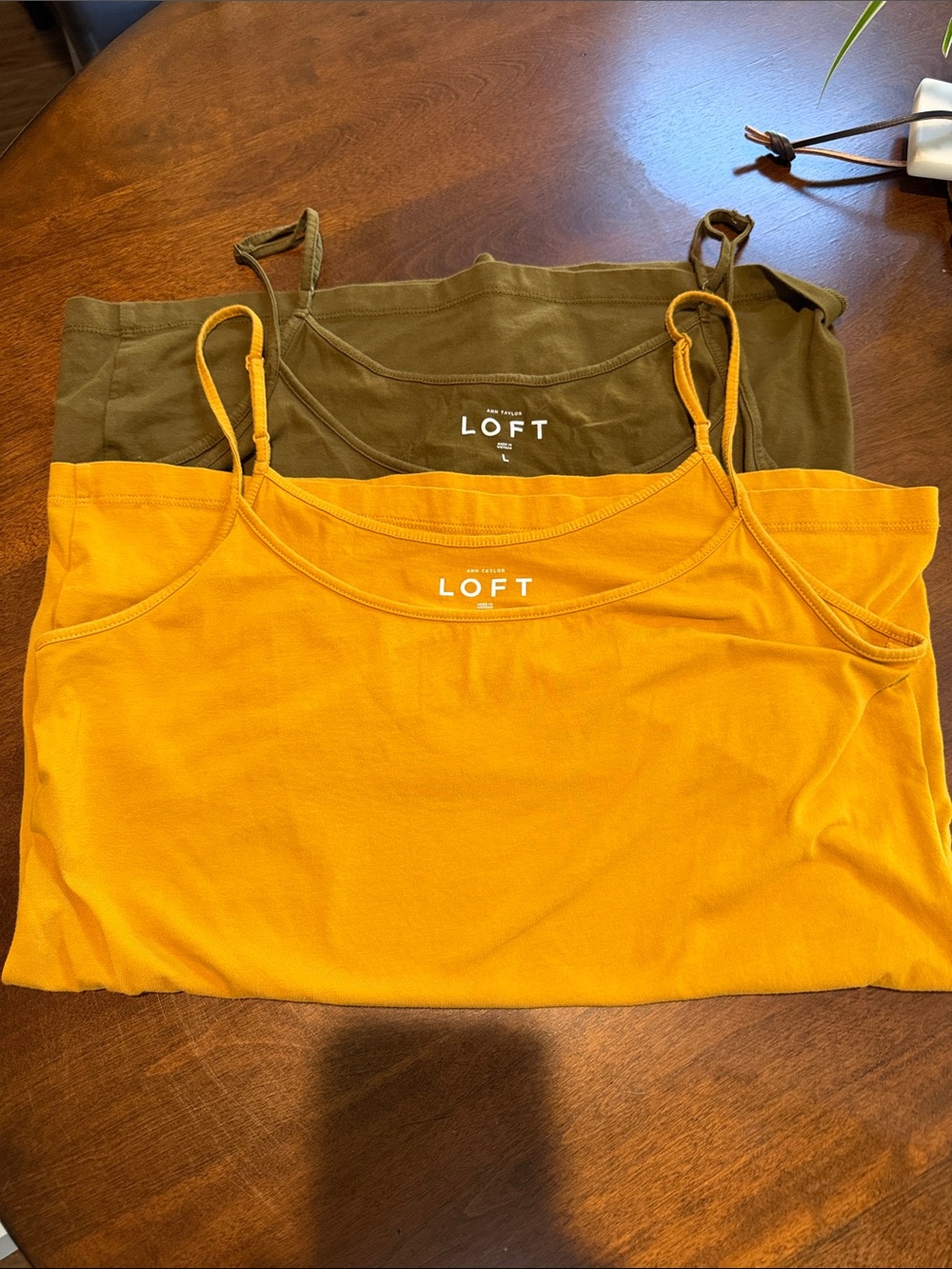 LOFT Tank Cami Duo in Mustard Yellow and Olive